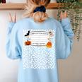 Halloween Teacher Composition Book Notebook Matching Group Women's Sweatshirt Back Print Light Blue Halloween Teacher Composition Book Notebook Matching Group Women's Sweatshirt Back Print Light Blue