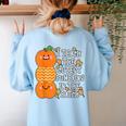 Halloween Teacher Shirt I Teach The Cutest Pumpkins In Patch Men Women Kids Women's Sweatshirt Back Print Light Blue Halloween Teacher Shirt I Teach The Cutest Pumpkins In Patch Men Women Kids Women's Sweatshirt Back Print Light Blue