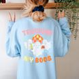 Halloween Teacher Teaching My Boos Costume Teacher Men Women Women's Sweatshirt Back Print Light Blue Halloween Teacher Teaching My Boos Costume Teacher Men Women Women's Sweatshirt Back Print Light Blue