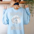 Halloween Teacher Tshirts Zombie Teachers Love Brains Women's Sweatshirt Back Print Light Blue