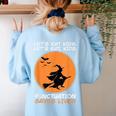 Halloween Teacher Witch Lets Eat Kids Punctuation Women's Sweatshirt Back Print Light Blue Halloween Teacher Witch Lets Eat Kids Punctuation Women's Sweatshirt Back Print Light Blue