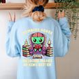 Halloween Teacher Zombie Reading Is Good For Brains Women's Sweatshirt Back Print Light Blue Halloween Teacher Zombie Reading Is Good For Brains Women's Sweatshirt Back Print Light Blue