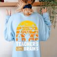 Halloween Teachers Science Math Teachers Love Brains Women's Sweatshirt Back Print Light Blue Halloween Teachers Science Math Teachers Love Brains Women's Sweatshirt Back Print Light Blue