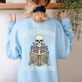 Halloween Weird Teachers Build Character Costume Men Women Women's Sweatshirt Back Print Light Blue Halloween Weird Teachers Build Character Costume Men Women Women's Sweatshirt Back Print Light Blue