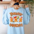 Hangin With My Cookies Gingerbread Men Women Xmas Teacher Women's Sweatshirt Back Print Light Blue Hangin With My Cookies Gingerbread Men Women Xmas Teacher Women's Sweatshirt Back Print Light Blue