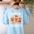 Hanging With My Cookies Gingerbread Christmas Teacher Xmas Women's Sweatshirt Back Print Light Blue Hanging With My Cookies Gingerbread Christmas Teacher Xmas Women's Sweatshirt Back Print Light Blue