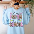 Happy 100th Day Of School Leopard Print Teacher Student Kids Women's Sweatshirt Back Print Light Blue Happy 100th Day Of School Leopard Print Teacher Student Kids Women's Sweatshirt Back Print Light Blue