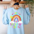 Happy 50th Days Of School Rainbow Teacher 50 Days Smarter Women's Sweatshirt Back Print Light Blue