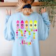 Happy Dot Day 2025 Teacher Kids Girls Colorful Polka Dot Day Women's Sweatshirt Back Print Light Blue Happy Dot Day 2025 Teacher Kids Girls Colorful Polka Dot Day Women's Sweatshirt Back Print Light Blue