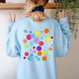Happy Dot Day Colorful Polka Dot Art Teacher Student Kids Women's Sweatshirt Back Print Light Blue