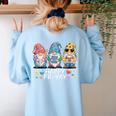 Happy Fri-Yay Teacher Fry Yay Friday Weekend Fri-Yay Women's Sweatshirt Back Print Light Blue