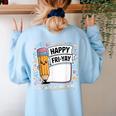 Happy Fri-Yay Teacher Fry Yay Friday Weekend Women's Sweatshirt Back Print Light Blue Happy Fri-Yay Teacher Fry Yay Friday Weekend Women's Sweatshirt Back Print Light Blue