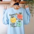 Happy To See Your Face Teacher Apple Women's Sweatshirt Back Print Light Blue Happy To See Your Face Teacher Apple Women's Sweatshirt Back Print Light Blue