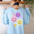 Happy To See Your Face Teacher Flower Back To School Women's Sweatshirt Back Print Light Blue Happy To See Your Face Teacher Flower Back To School Women's Sweatshirt Back Print Light Blue