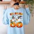 Haunted By 67 Boo Ghost Pumpkin Halloween Teacher Women's Sweatshirt Back Print Light Blue Haunted By 67 Boo Ghost Pumpkin Halloween Teacher Women's Sweatshirt Back Print Light Blue