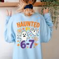 Haunted 67 Ghost Math Teacher Halloween Costume Math Pun Women's Sweatshirt Back Print Light Blue Haunted 67 Ghost Math Teacher Halloween Costume Math Pun Women's Sweatshirt Back Print Light Blue