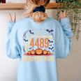 Haunted By Math 67 Meme Math Teacher Square Root 4489 Women's Sweatshirt Back Print Light Blue