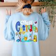 We Heart Love Our School Custodian For Teacher & Kids Women's Sweatshirt Back Print Light Blue
