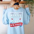 Some Heroes Wear Capes Others Teach 4th Grade Teacher Men Women Kids Women's Sweatshirt Back Print Light Blue Some Heroes Wear Capes Others Teach 4th Grade Teacher Men Women Kids Women's Sweatshirt Back Print Light Blue