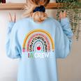 IA Crew Instructional Assistant Rainbow Teachers Aide Women's Sweatshirt Back Print Light Blue IA Crew Instructional Assistant Rainbow Teachers Aide Women's Sweatshirt Back Print Light Blue