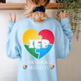 IEP I Encourage Progress Special Education School Teacher Women's Sweatshirt Back Print Light Blue IEP I Encourage Progress Special Education School Teacher Women's Sweatshirt Back Print Light Blue