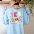 IEP I Encourage Progress Teacher Special Education Men Women Women's Sweatshirt Back Print Light Blue