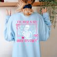 I'Ll Just Wait Until It's Quiet Spooky Teacher Halloween Women's Sweatshirt Back Print Light Blue I'Ll Just Wait Until It's Quiet Spooky Teacher Halloween Women's Sweatshirt Back Print Light Blue