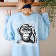 Well I'Ll Be a Monkey's Uncle Teacher And Student Women's Sweatshirt Back Print Light Blue