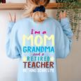I'm Mom Grandma And A Retired Teacher Nothing Scares Me Men Women Women's Sweatshirt Back Print Light Blue I'm Mom Grandma And A Retired Teacher Nothing Scares Me Men Women Women's Sweatshirt Back Print Light Blue