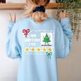 I'm Working For Christmas Break 5 Stars Christmas Teacher Women's Sweatshirt Back Print Light Blue