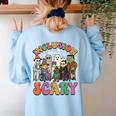 Inclusion Isn't Scary Ghost Mummy Halloween SLP Sped Teacher Women's Sweatshirt Back Print Light Blue Inclusion Isn't Scary Ghost Mummy Halloween SLP Sped Teacher Women's Sweatshirt Back Print Light Blue