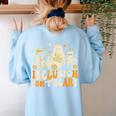Inclusion Isn't Scary Mummy Boo Ghost Halloween SLP Teacher Women's Sweatshirt Back Print Light Blue
