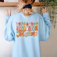 Inclusion Matters Groovy American Sign Language ASL Teacher For Men Women Women's Sweatshirt Back Print Light Blue Inclusion Matters Groovy American Sign Language ASL Teacher For Men Women Women's Sweatshirt Back Print Light Blue