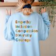 Inclusive Teacher Diversity Inclusion Empathy Teacher Team Women's Sweatshirt Back Print Light Blue Inclusive Teacher Diversity Inclusion Empathy Teacher Team Women's Sweatshirt Back Print Light Blue