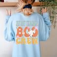 Infant Teacher Boo Crew Ghost Groovy Halloween For Women Women's Sweatshirt Back Print Light Blue Infant Teacher Boo Crew Ghost Groovy Halloween For Women Women's Sweatshirt Back Print Light Blue
