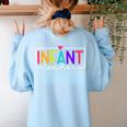 Infant Teacher Daycare Provider Childcare Teacher Women's Sweatshirt Back Print Light Blue Infant Teacher Daycare Provider Childcare Teacher Women's Sweatshirt Back Print Light Blue