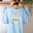 Instructional Coach Back To School Teacher Women's Sweatshirt Back Print Light Blue
