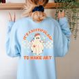It's A Bootiful Day To Make Art Halloween Art Teacher Women's Sweatshirt Back Print Light Blue It's A Bootiful Day To Make Art Halloween Art Teacher Women's Sweatshirt Back Print Light Blue