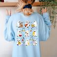 It's A Bootiful Day To Make Music Ghost Teacher Women's Sweatshirt Back Print Light Blue