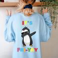 It's Fri-Yay Dabbing Penguin Friday Weekend Teacher Student Women's Sweatshirt Back Print Light Blue It's Fri-Yay Dabbing Penguin Friday Weekend Teacher Student Women's Sweatshirt Back Print Light Blue