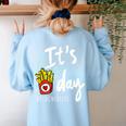 It's Fry Day Teacher Life Women's Sweatshirt Back Print Light Blue It's Fry Day Teacher Life Women's Sweatshirt Back Print Light Blue