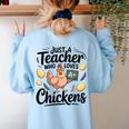 Just a Teacher Who Loves Chickens Chicken Farm Animal Lover Women's Sweatshirt Back Print Light Blue Just a Teacher Who Loves Chickens Chicken Farm Animal Lover Women's Sweatshirt Back Print Light Blue