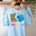 K Is For Kindergarten Teacher Tie Dye Back To School Kinder For Men Women Girls Kids Women's Sweatshirt Back Print Light Blue