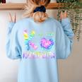 K Is For Kindergarten Teacher Tie Dye Back To School Kinder Women's Sweatshirt Back Print Light Blue K Is For Kindergarten Teacher Tie Dye Back To School Kinder Women's Sweatshirt Back Print Light Blue