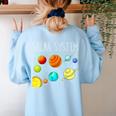 Kids Solar Systems Cute Planets Space Science Teacher School Women's Sweatshirt Back Print Light Blue Kids Solar Systems Cute Planets Space Science Teacher School Women's Sweatshirt Back Print Light Blue