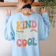 Kind Is Always Cool Teacher Graphic Tees Choose Kindness Women's Sweatshirt Back Print Light Blue