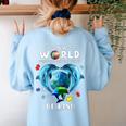 Be Kind Dolphin Autism Awareness Back To School Teacher Men Women Kids Women's Sweatshirt Back Print Light Blue Be Kind Dolphin Autism Awareness Back To School Teacher Men Women Kids Women's Sweatshirt Back Print Light Blue