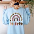 Be Kind Hand-Talking Teacher Artist ASL Women's Sweatshirt Back Print Light Blue Be Kind Hand-Talking Teacher Artist ASL Women's Sweatshirt Back Print Light Blue