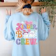Kinder Boo Crew Kindergarten Teacher Student Halloween Women's Sweatshirt Back Print Light Blue