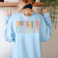 Kinder Crew Kindergarten Teacher First 1st Day Of School Women's Sweatshirt Back Print Light Blue Kinder Crew Kindergarten Teacher First 1st Day Of School Women's Sweatshirt Back Print Light Blue